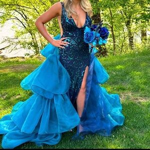 Jovani Elegant Blue Evening Gown